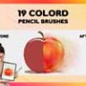 19 цветных карандашей для Procreate