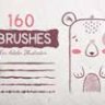 160 чернильных дудлов векторные кисти для Adobe Illustrator